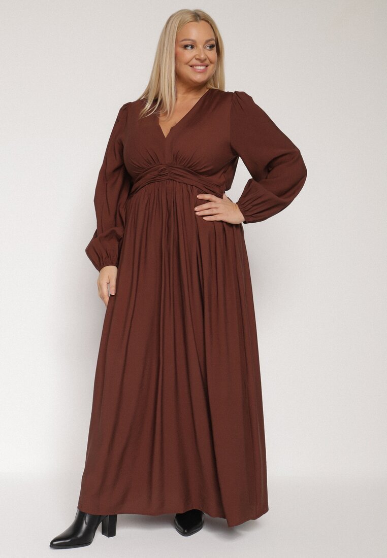 retro & icone Rochie Maro Evazată cu încrețituri și elastic în talie Fedorna