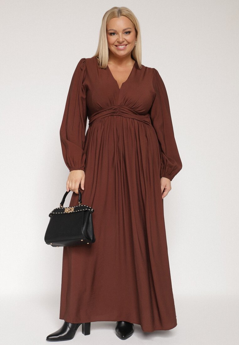 retro & icone Rochie Maro Evazată cu încrețituri și elastic în talie Fedorna