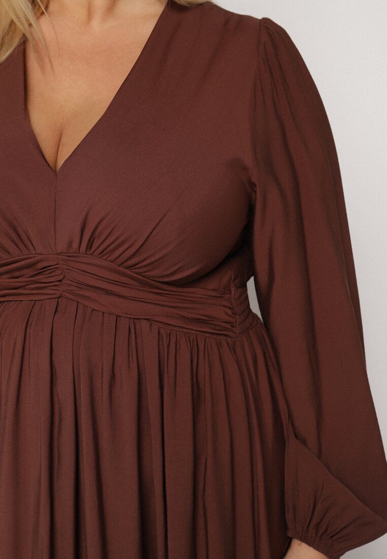 retro & icone Rochie Maro Evazată cu încrețituri și elastic în talie Fedorna