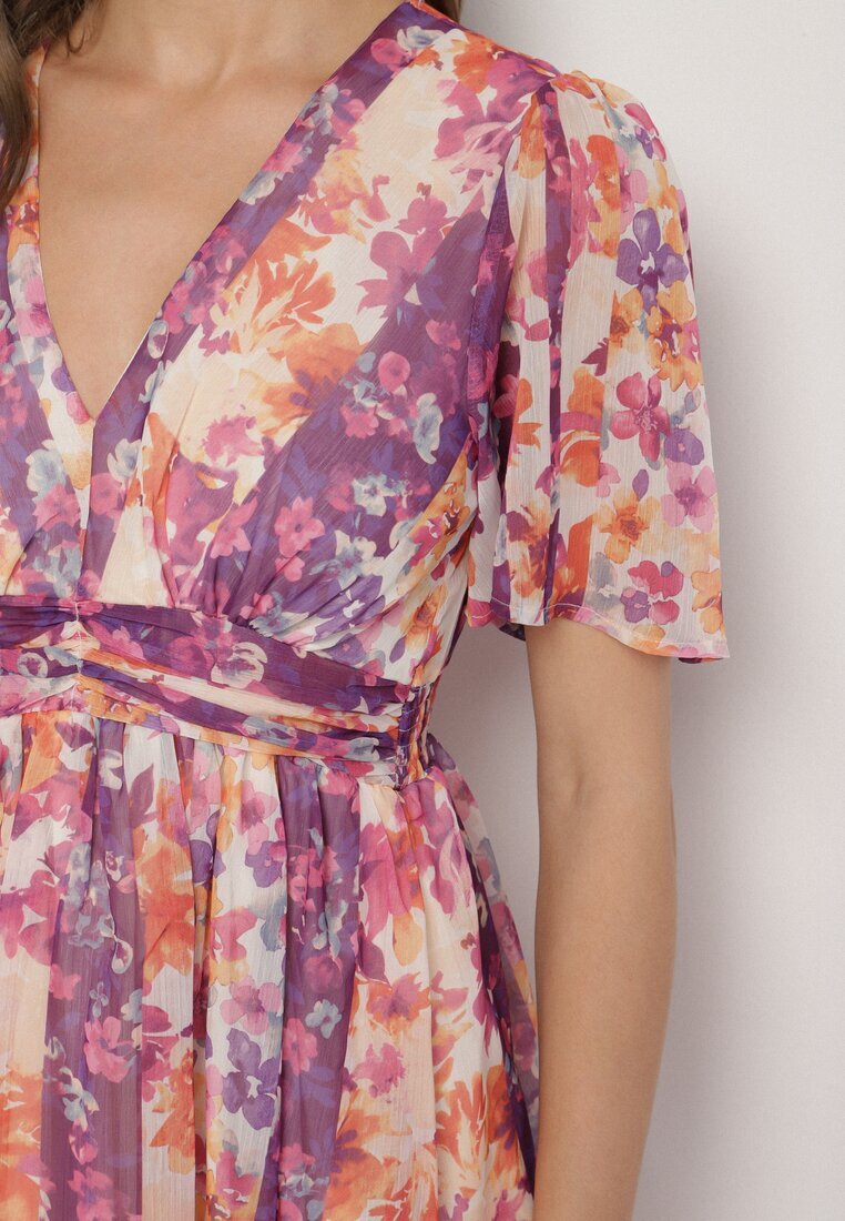 retro & icone Rochie mov cu model floral Rinovea