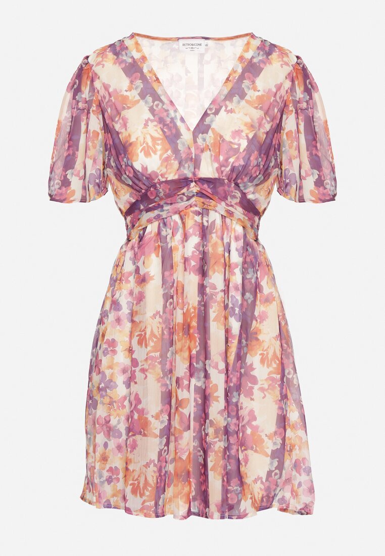 retro & icone Rochie mov cu model floral Rinovea