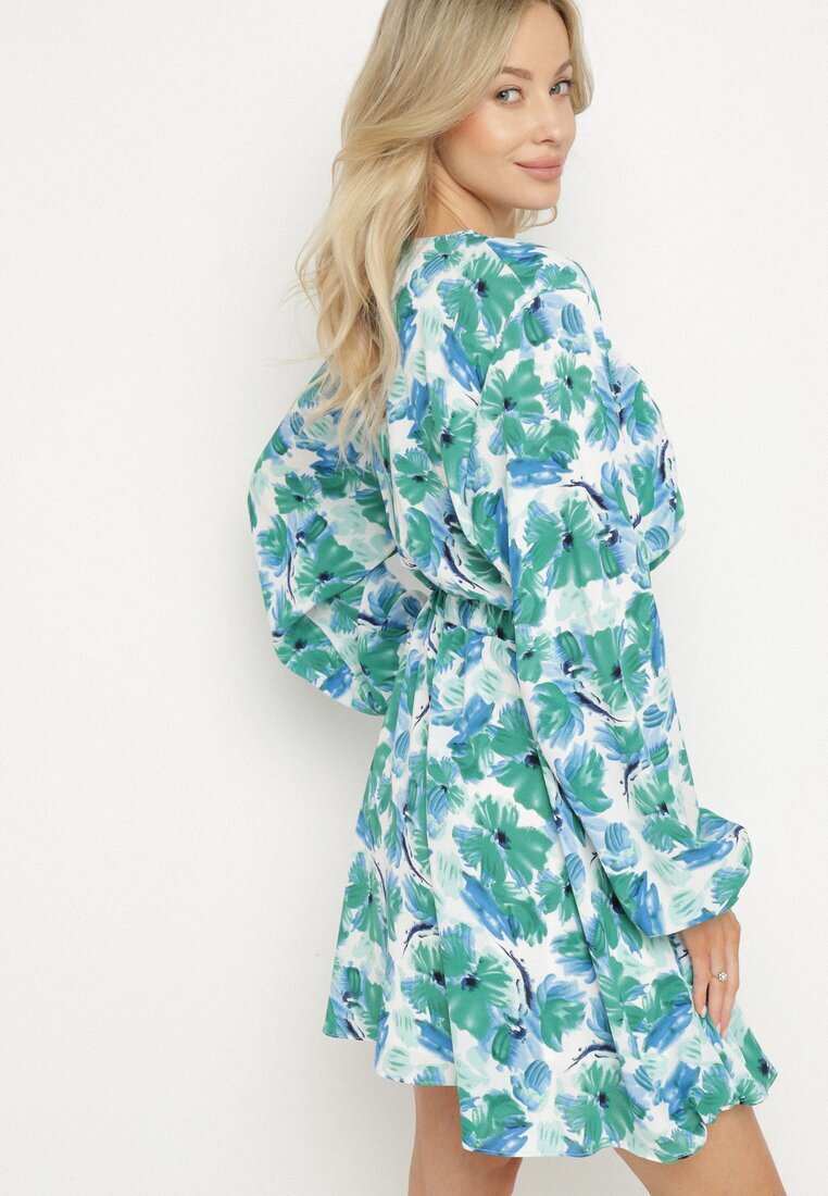 retro & icone Rochie petrecută verde florală cu partea de jos evazată Elvezia