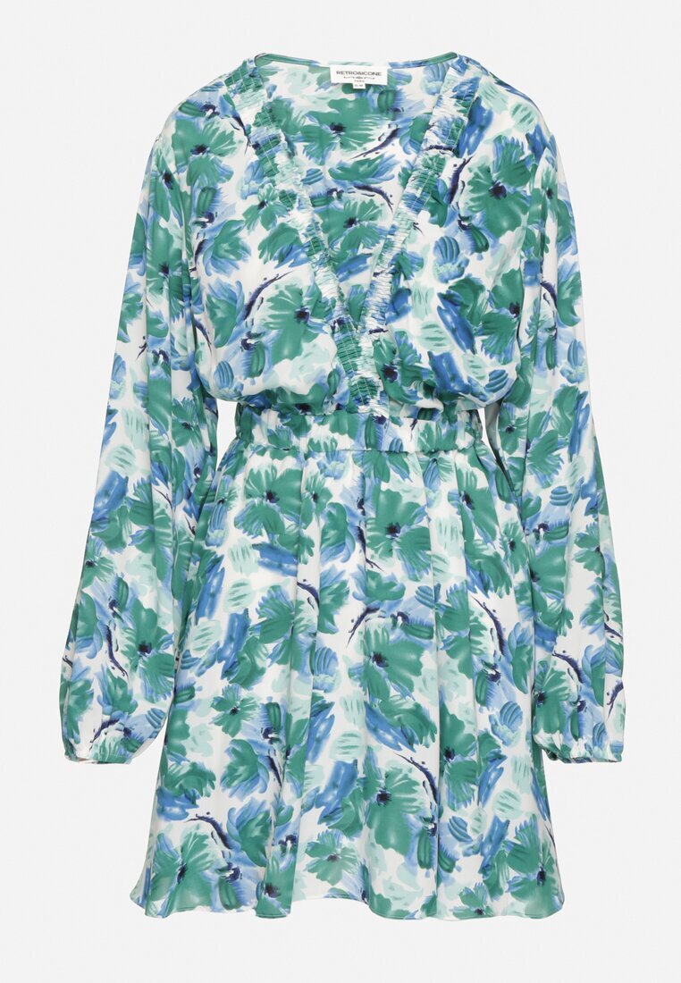 retro & icone Rochie petrecută verde florală cu partea de jos evazată Elvezia