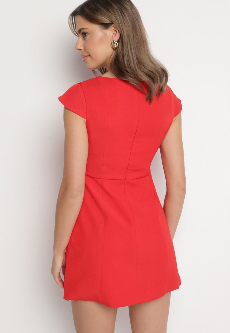 retro & icone Rochie Roșie Elegantă cu Decolteu Pătrat Melretia