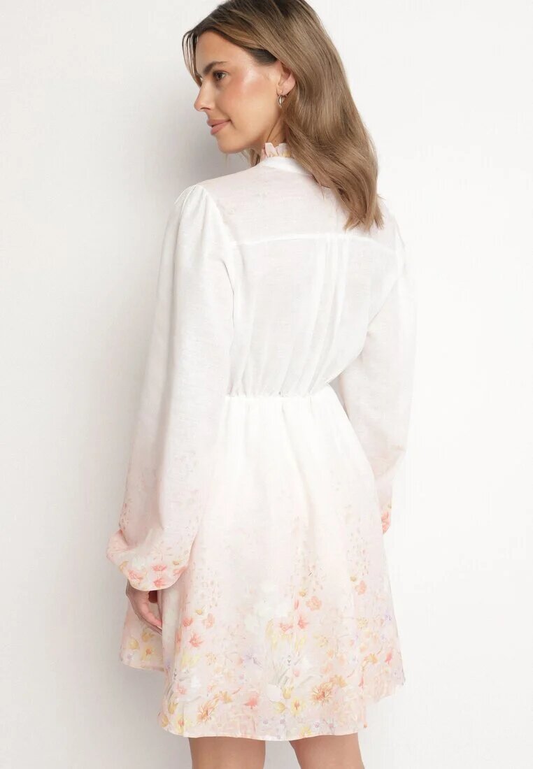 retro & icone Rochie Roz cu flori cu croi evazat cu mâneci bufante Tulhira