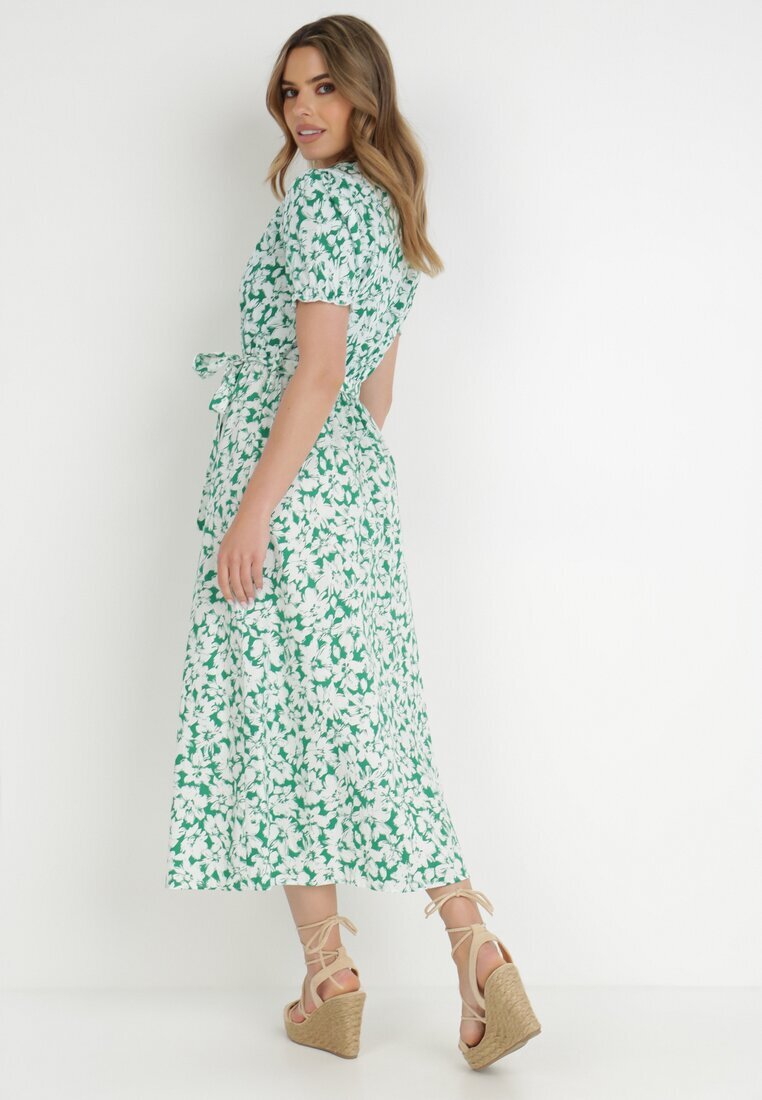 retro & icone Rochie Verde din Bumbac Delereia