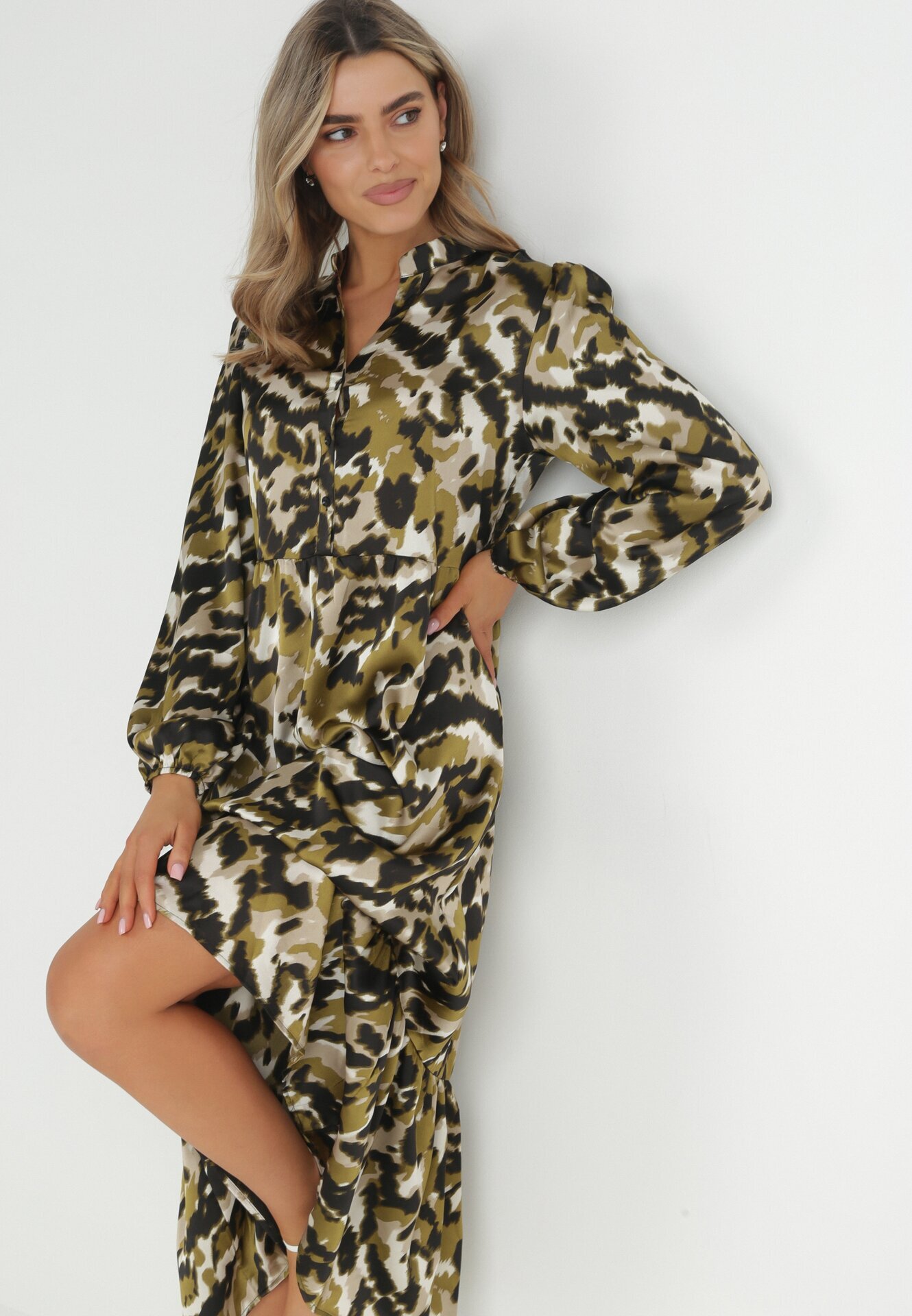 retro & icone Rochie Verde închis evazată și lejeră Zeho