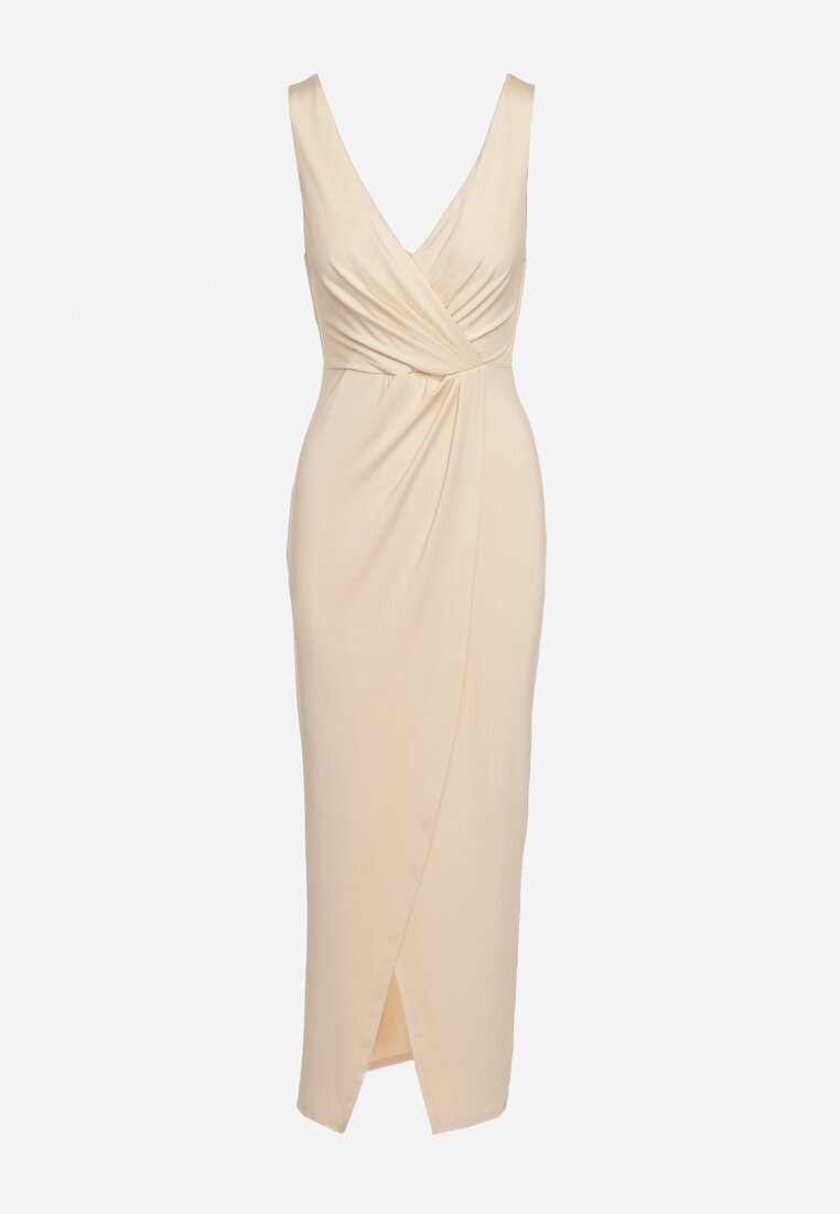  Rochie Bej Clasică Petrecută De cocktail fără Mâneci Widoksa