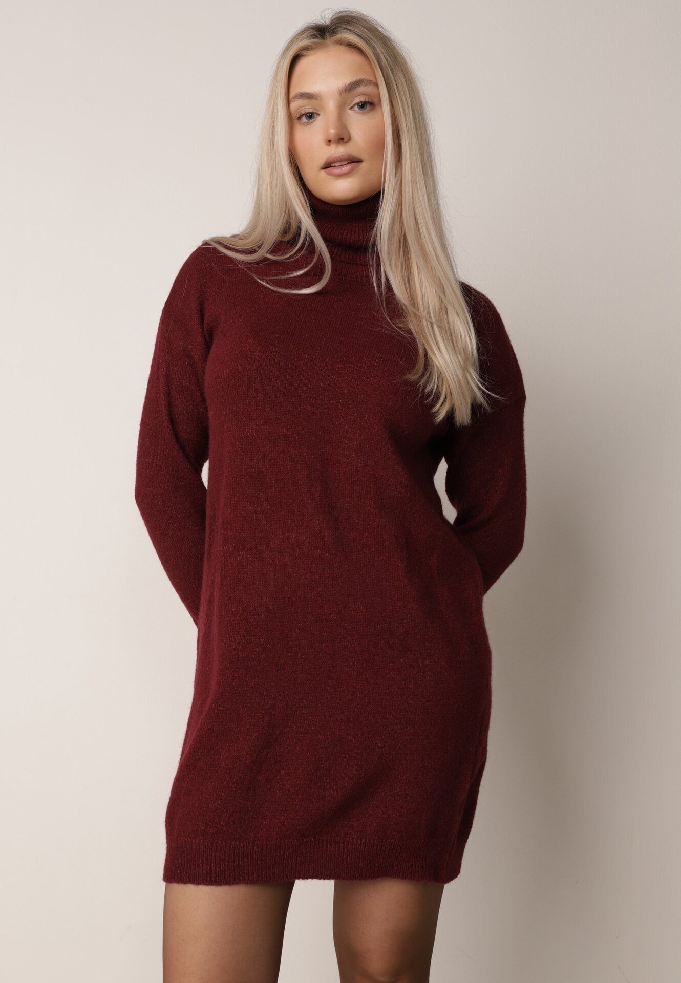  Rochie Bordeaux Tricotată Classificator