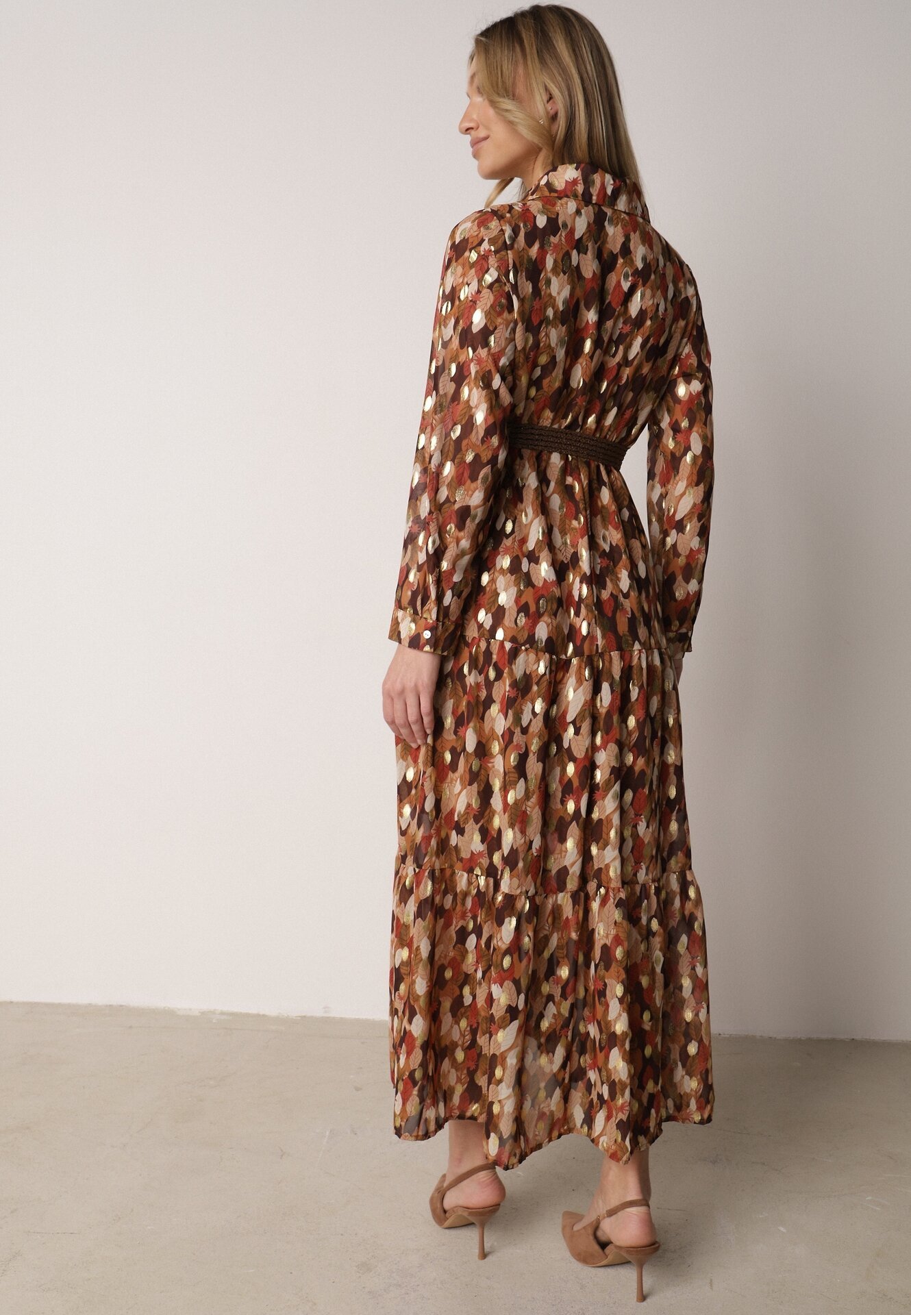  Rochie Camel Windom cu Imprimeu Strălucitor