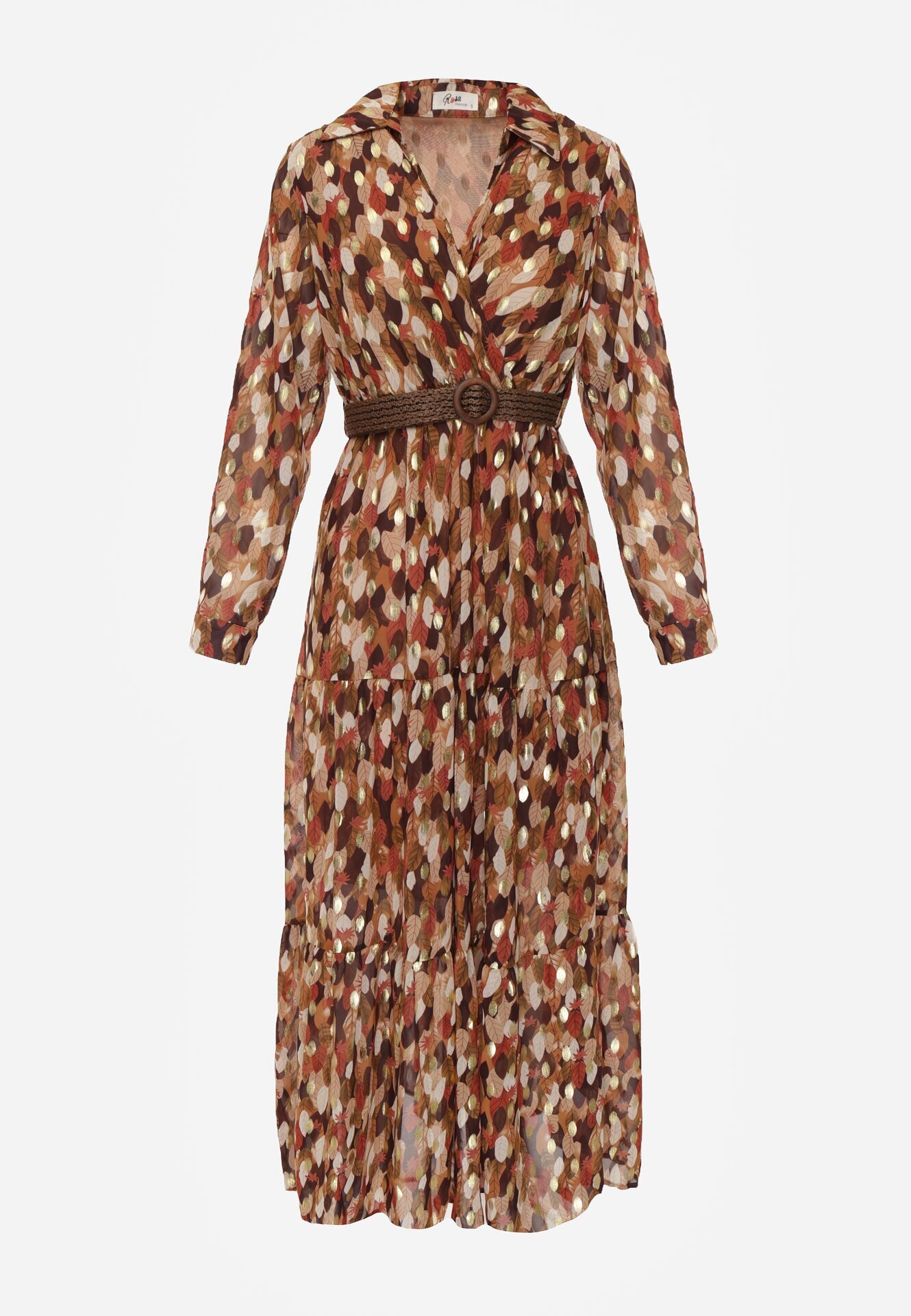  Rochie Camel Windom cu Imprimeu Strălucitor