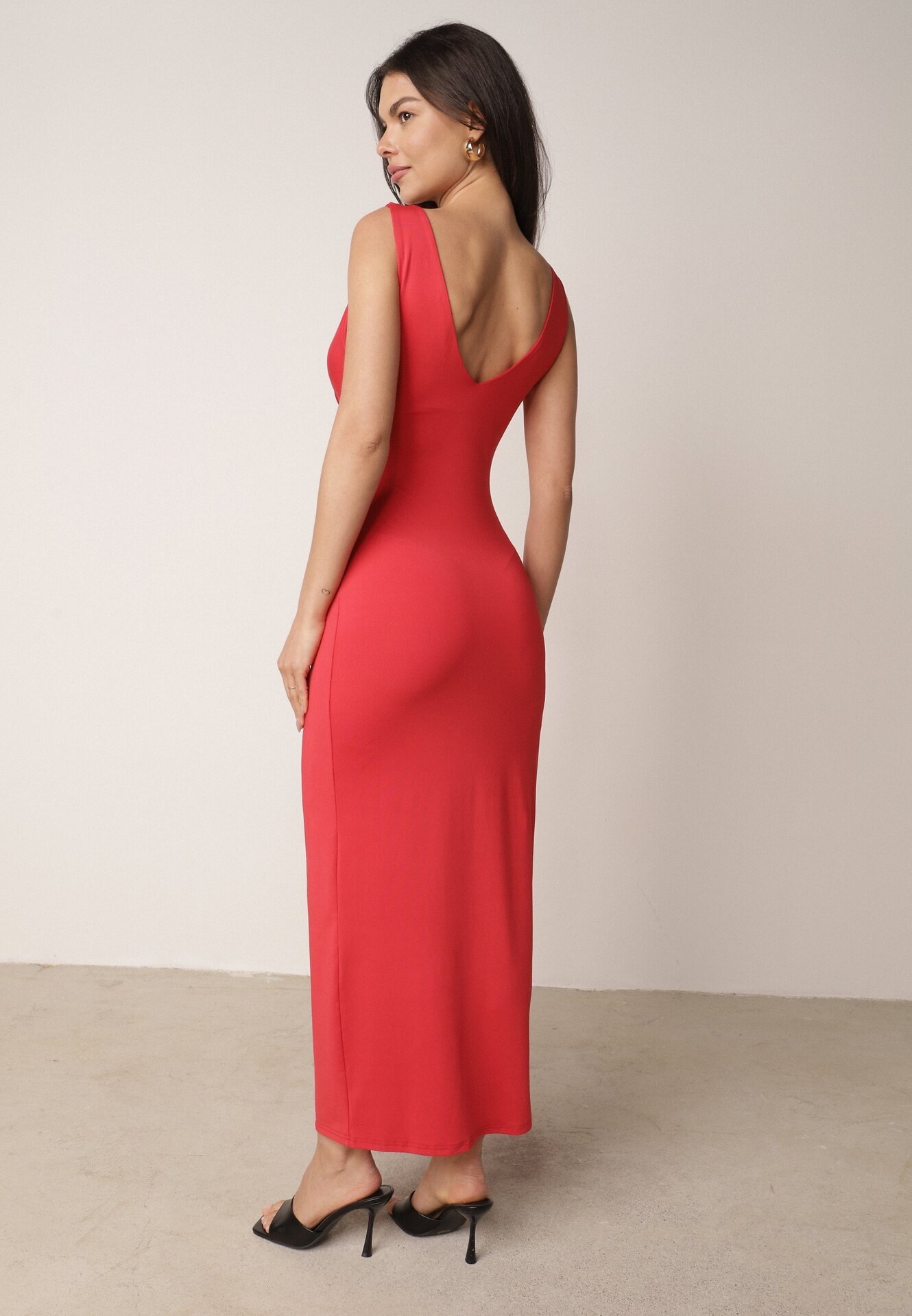  Rochie Clasică Roșie Tip petrecut De cocktail Fără mâneci Widoksa