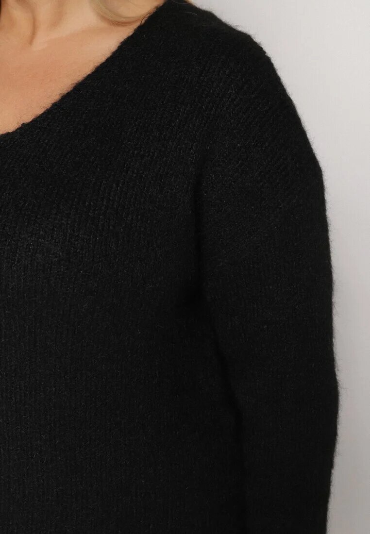  Rochie neagră din tricot cu amestec de lână cu croială dreaptă Esmerea