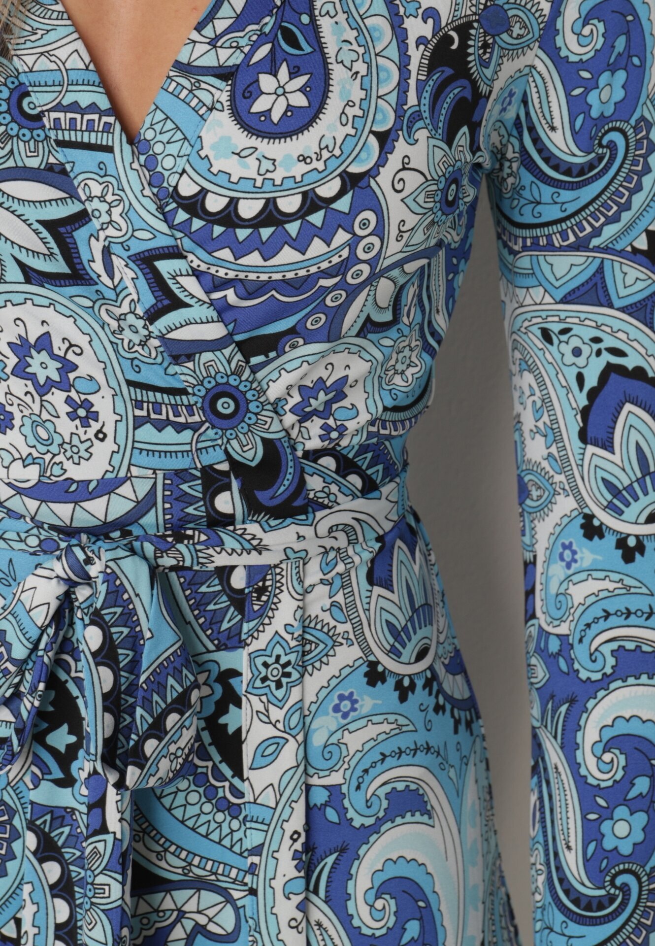  Rochie Tip plic Maxi Albastră cu Curea din material textil Jamiria