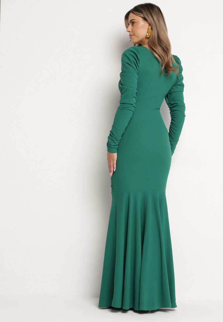  Rochie Verde Maxi cu încrețituri Marabela