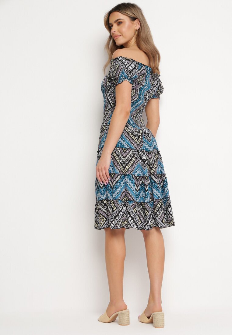  Rochie Verde-Neagră de bumbac spaniolă în Stil Boho Raelinora