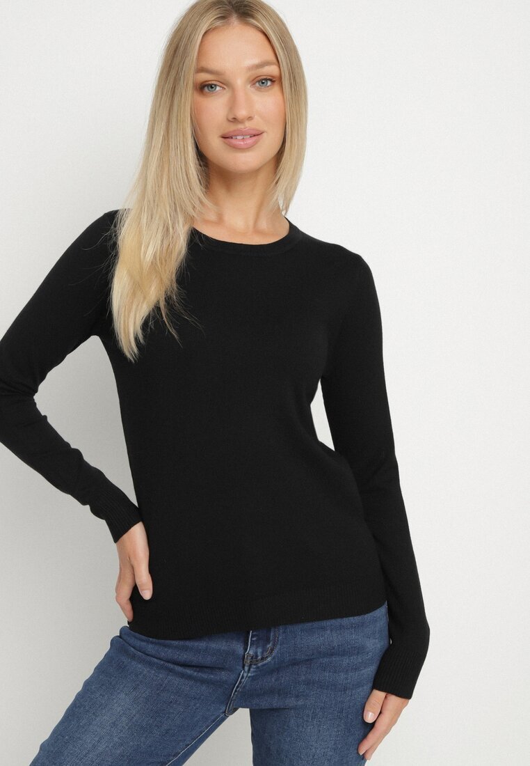 romee's Pulover Negru Clasic cu Viscoză Oleva