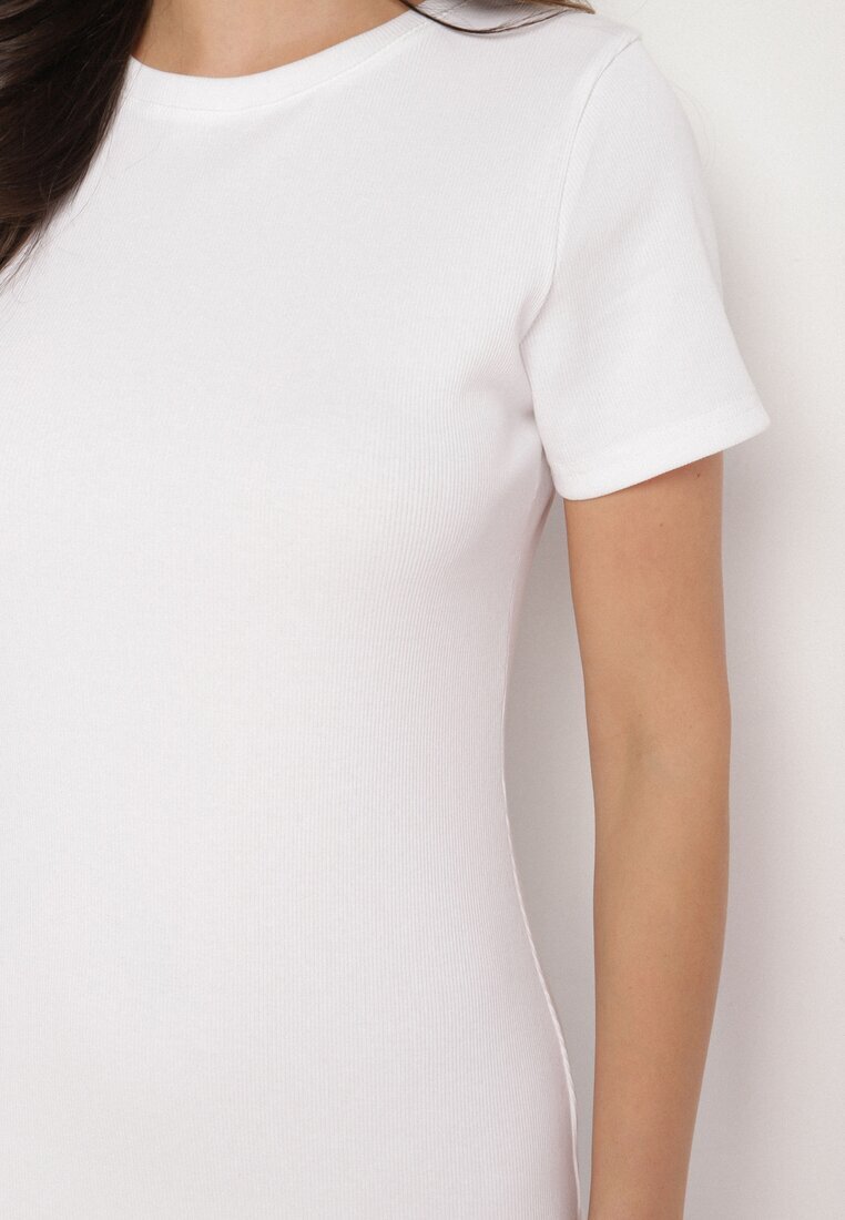 romee's Rochie Albă Reiată din bumbac Mulată Ralitia
