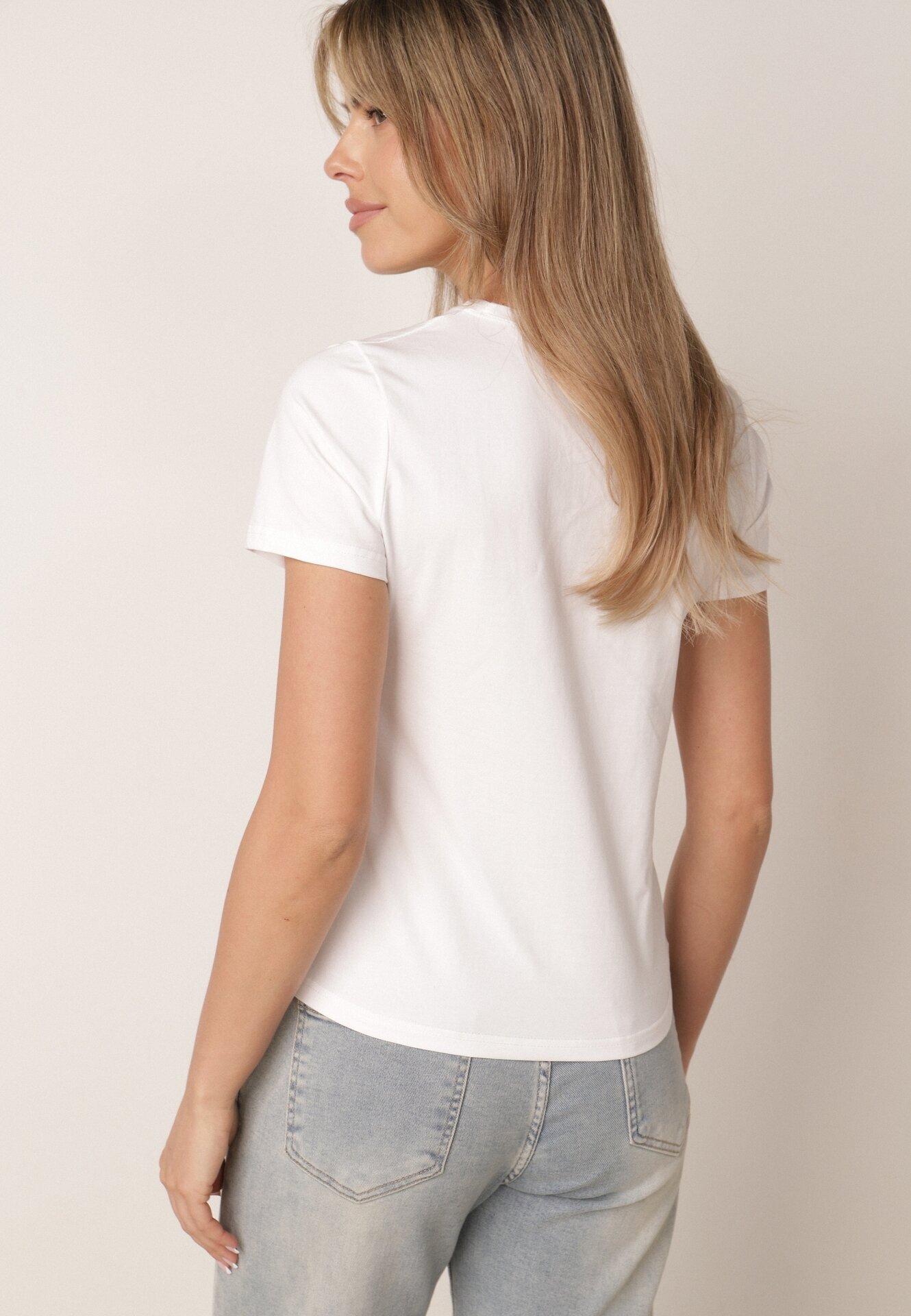 romee's T-shirt clasic din bumbac cu croială dreaptă Heneia Alb