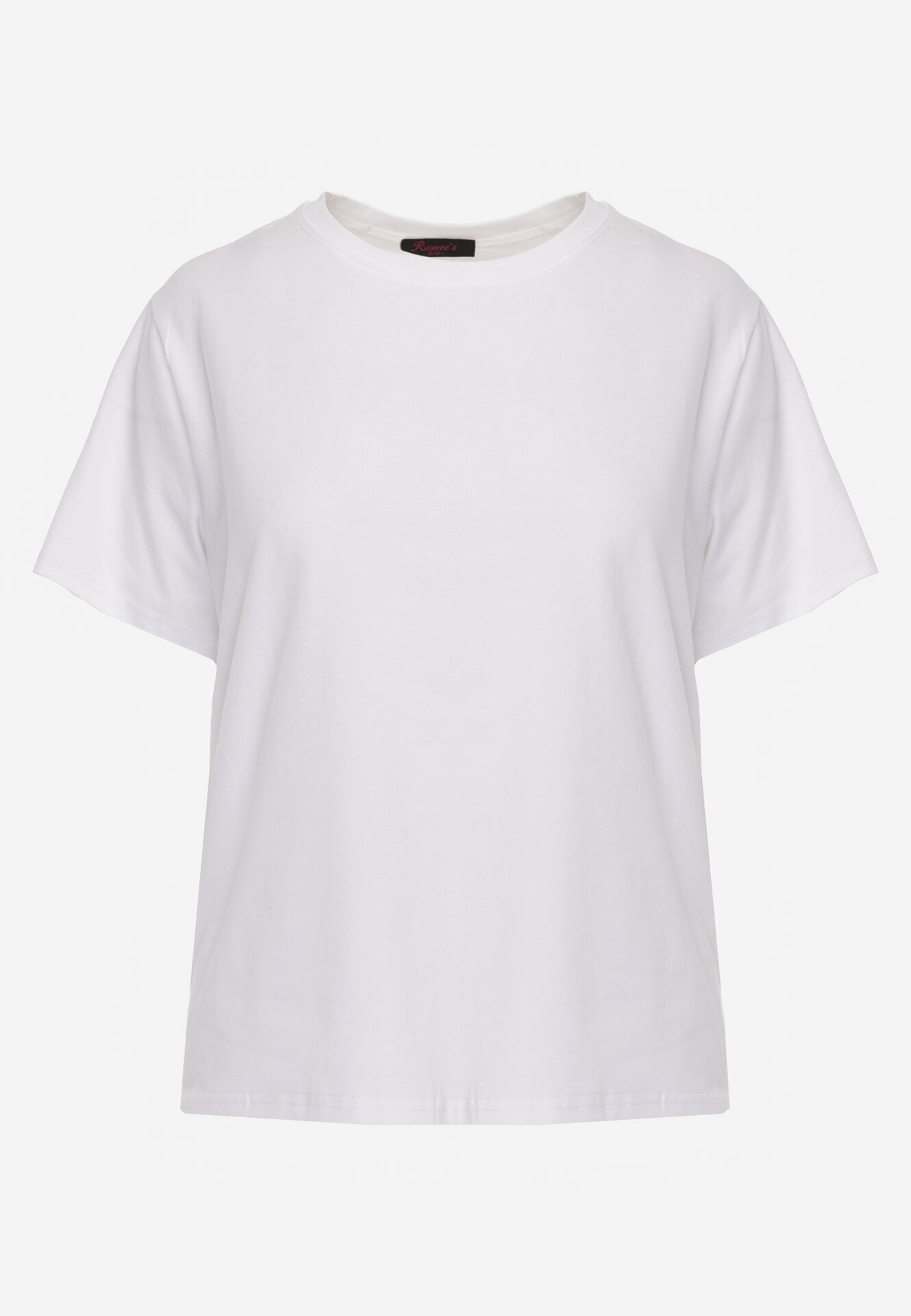 romee's Tricou Alb din Bumbac cu Spate Mai Lung și Decupaje Laterale Cordalea