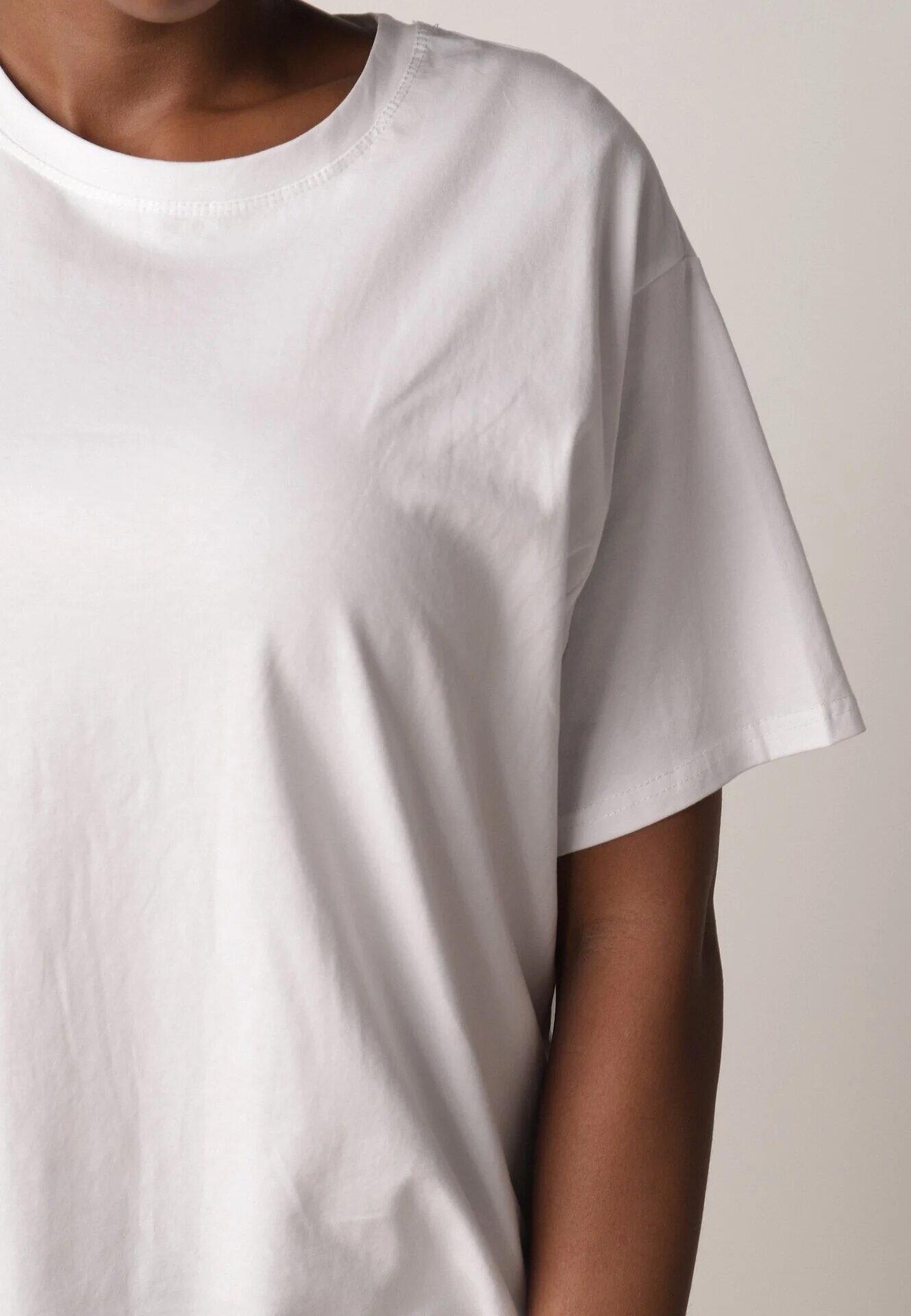 romee's Tricou Alb din Bumbac Tip Oversize Nedika