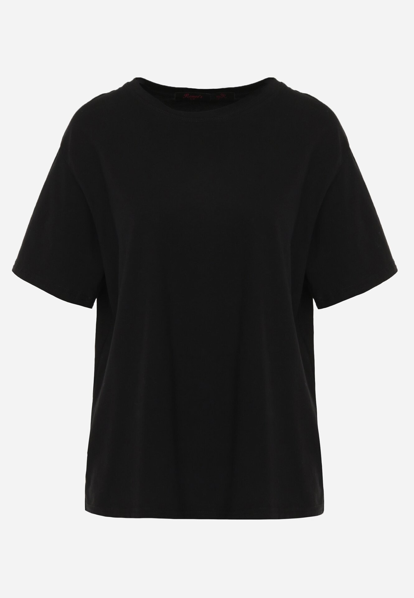 romee's Tricou Negru din Bumbac Tip Oversize Nedika