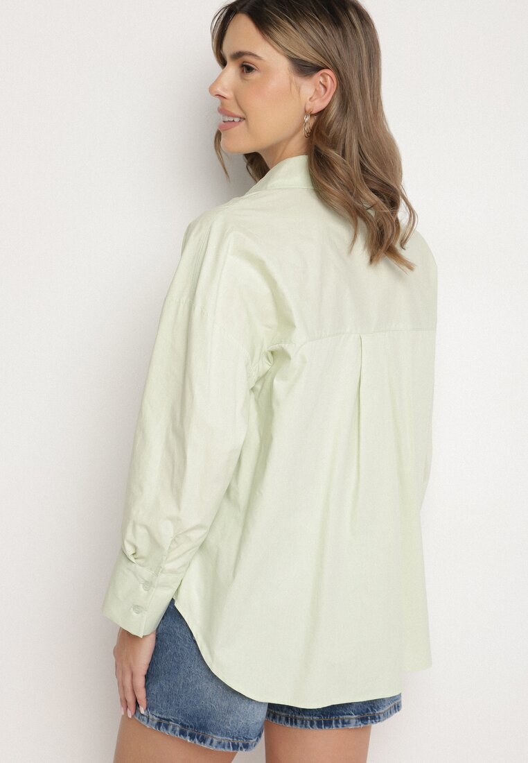 rosa Cămașă Verde De bumbac în Stil Clasic Nalaris