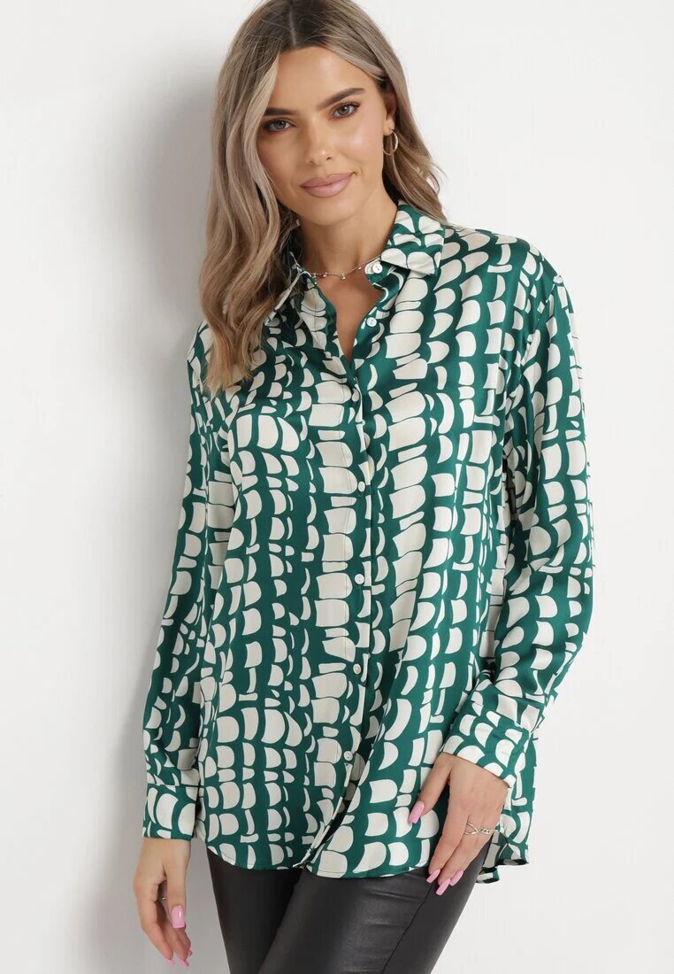 rosa Cămașă Verde închis Decorată Cu model mozaic Melinn