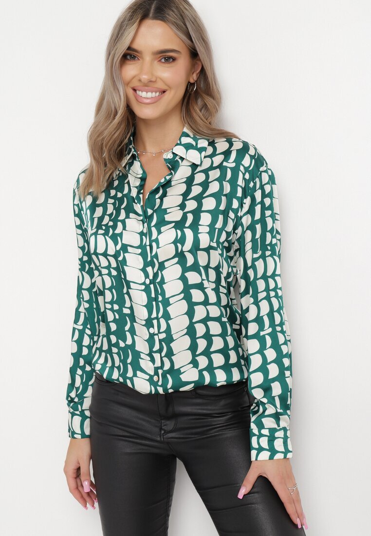 rosa Cămașă Verde închis Decorată Cu model mozaic Melinn