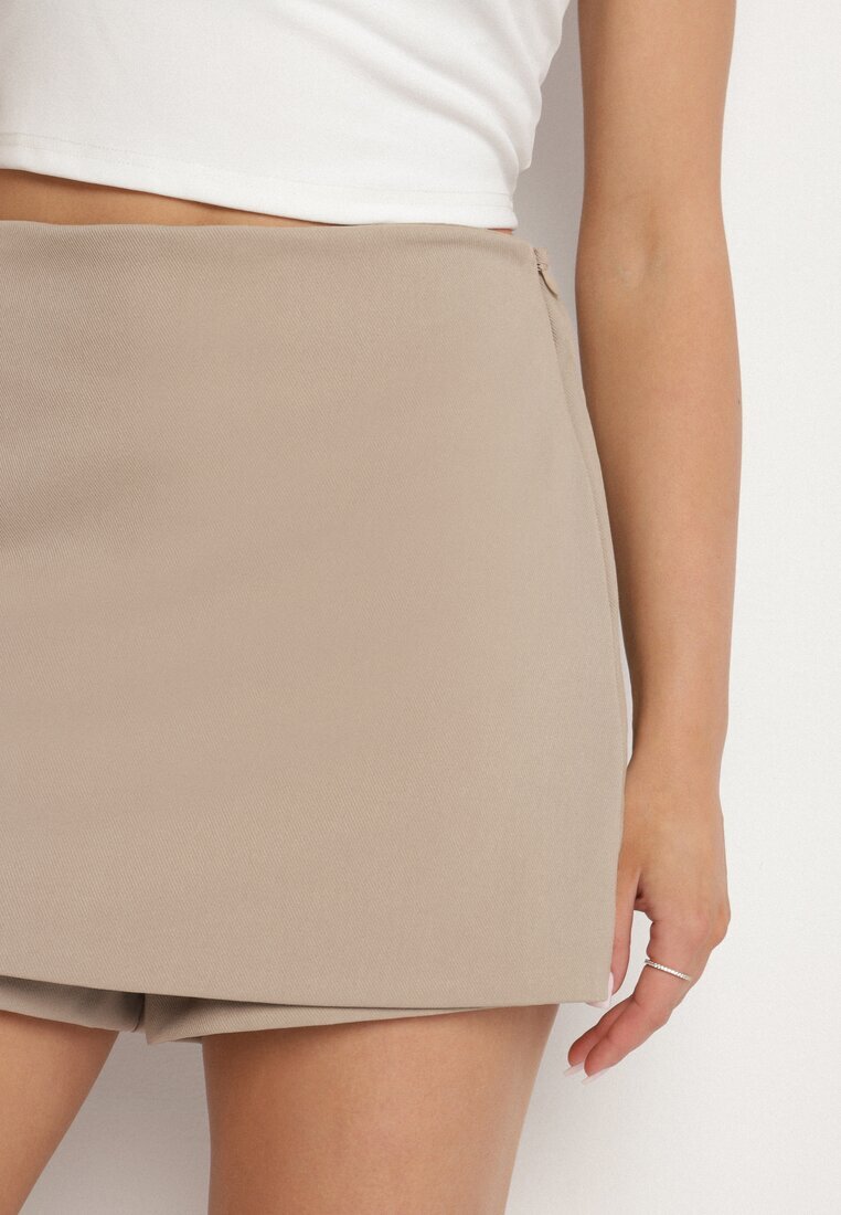 rosa Fustă-pantaloni scurți Bej în stil Clasic Cleviane