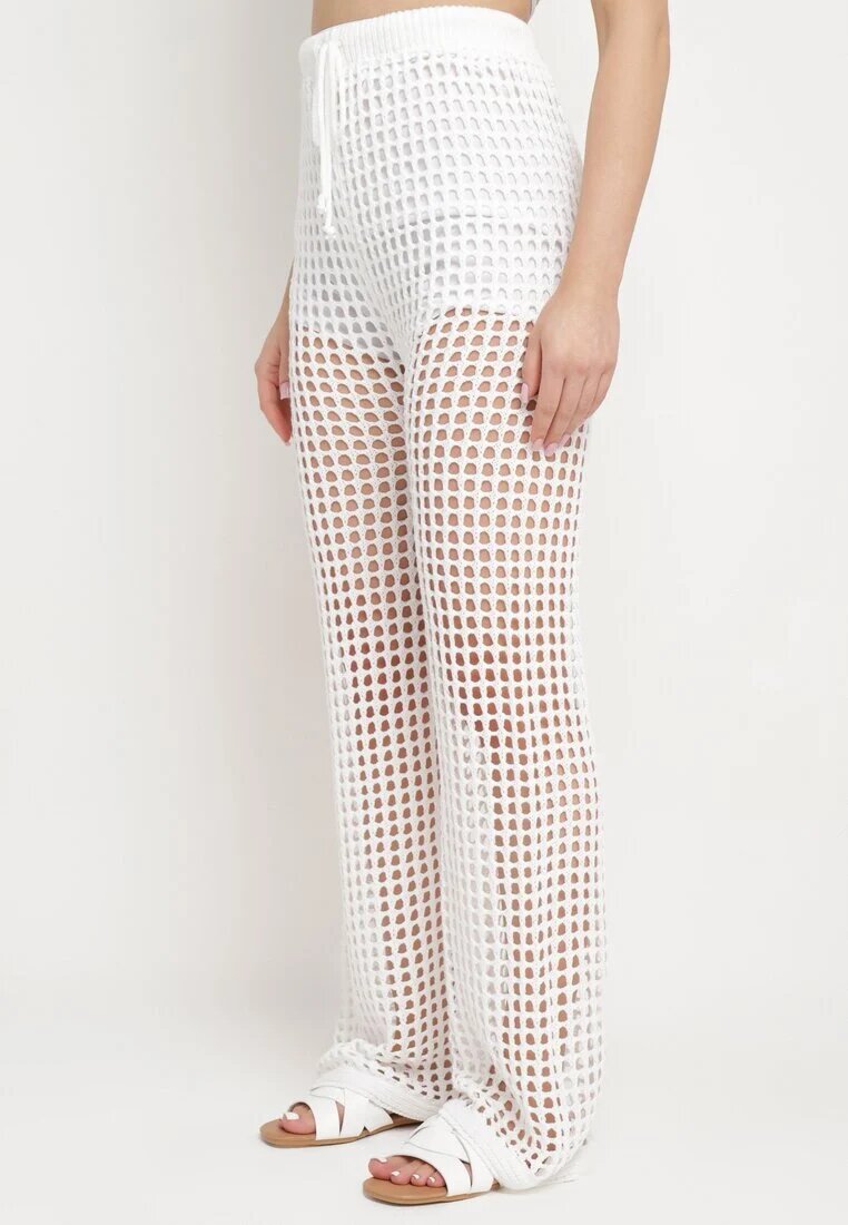 rosa Pantaloni Albi din tricot ajurat cu căptușeală tip Pantaloni scurți Valoen
