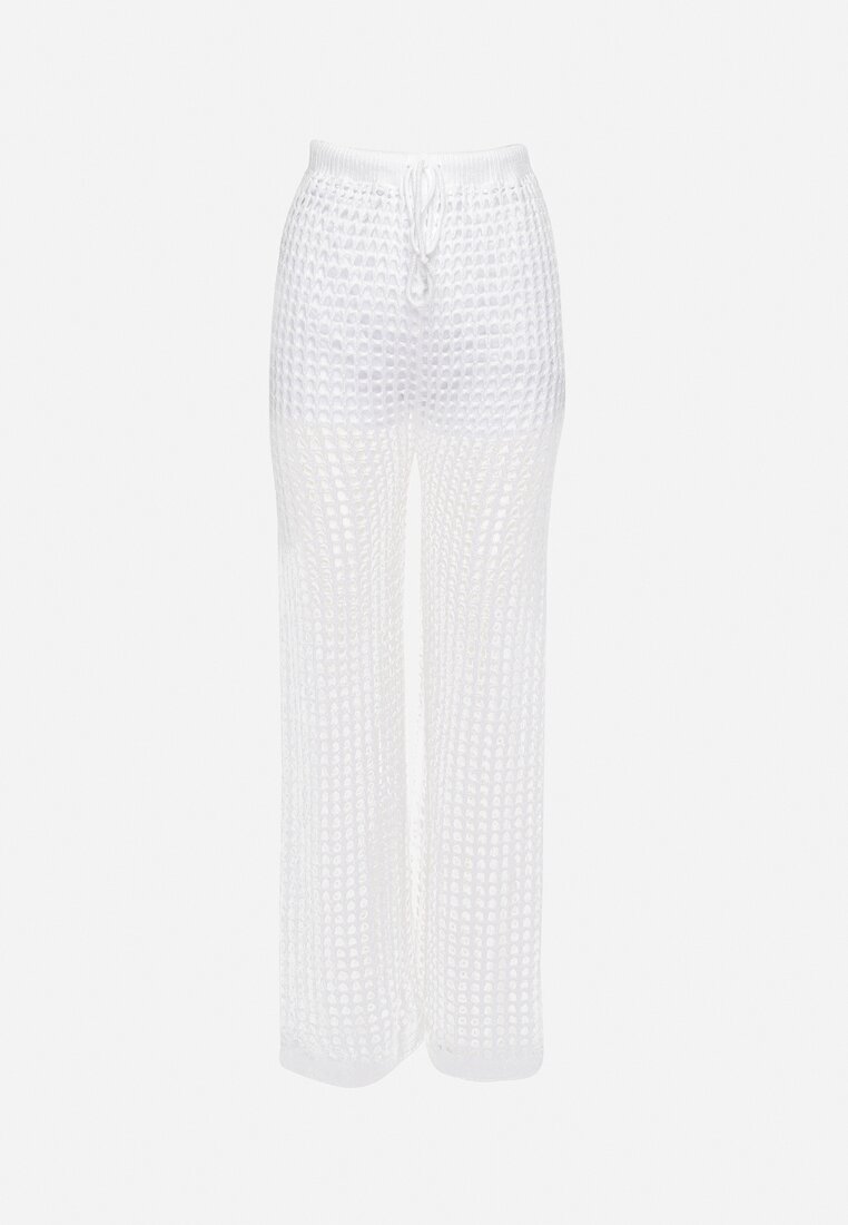 rosa Pantaloni Albi din tricot ajurat cu căptușeală tip Pantaloni scurți Valoen