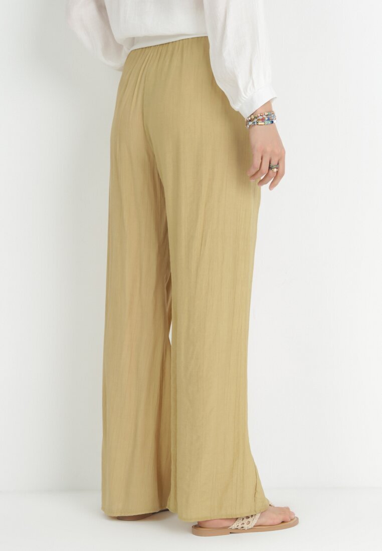 rosa Pantaloni Bej cu elastic în talie Angelona