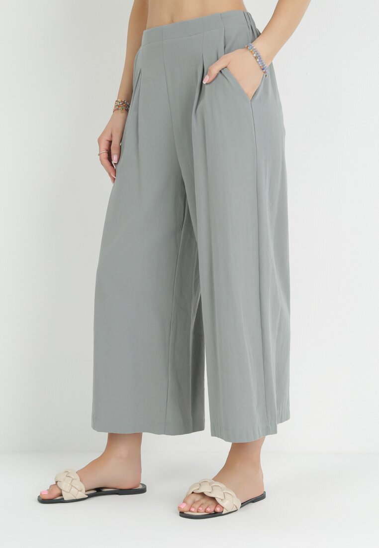 rosa Pantaloni culottes mentă de bumbac lungime 7/8 Anaim