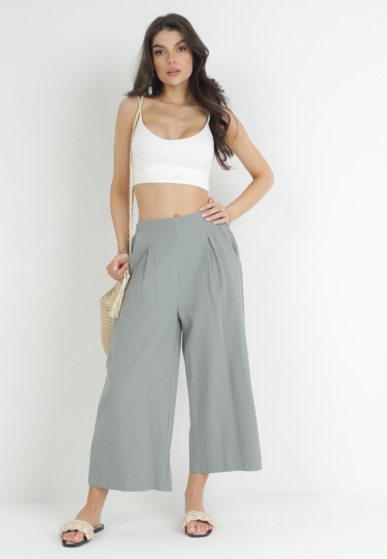rosa Pantaloni culottes mentă de bumbac lungime 7/8 Anaim