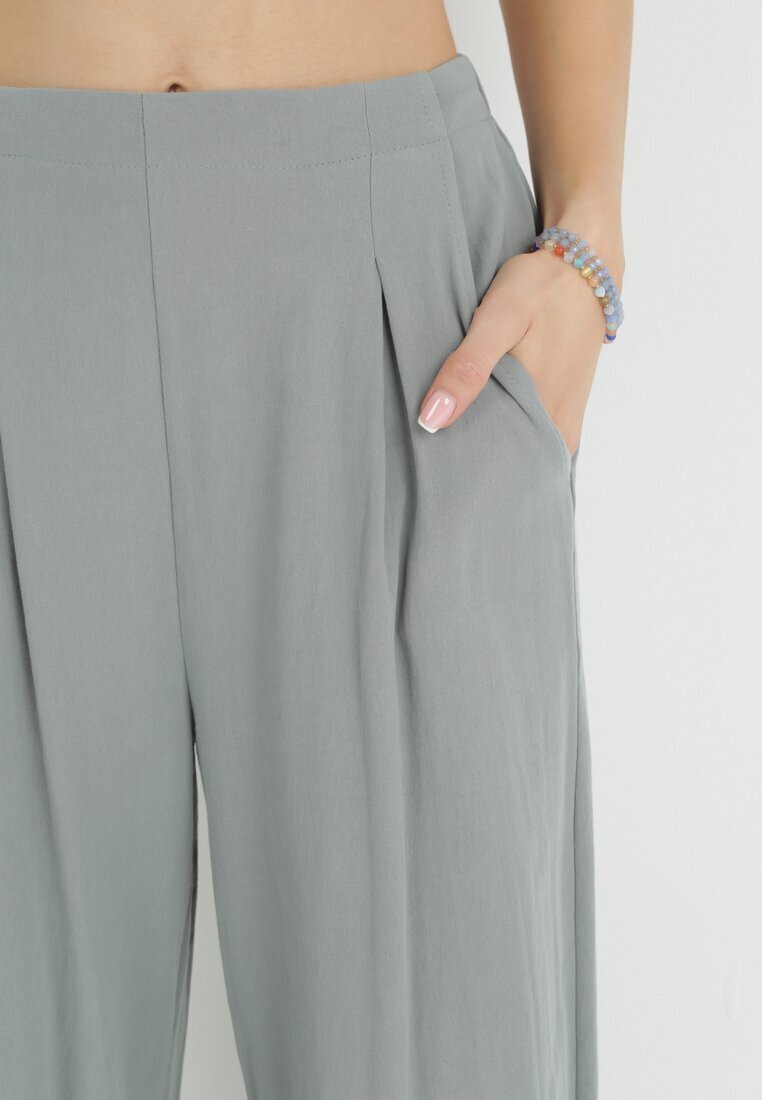 rosa Pantaloni culottes mentă de bumbac lungime 7/8 Anaim