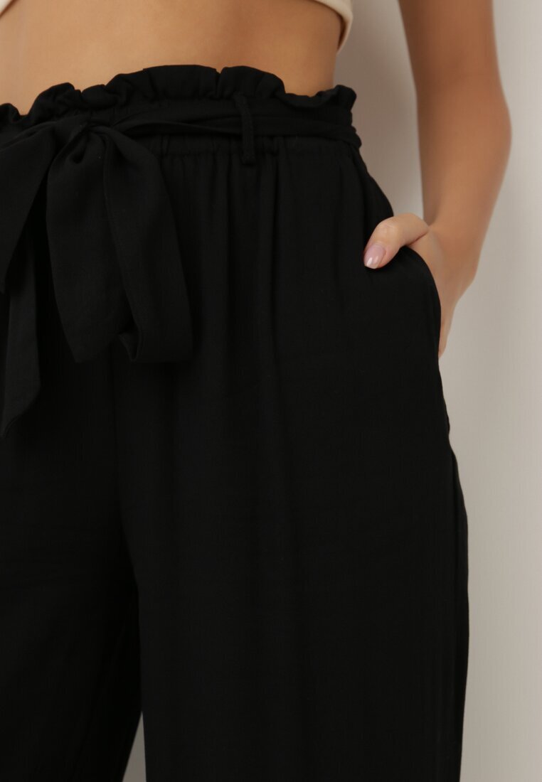 rosa Pantaloni Negri Largi Pheriko