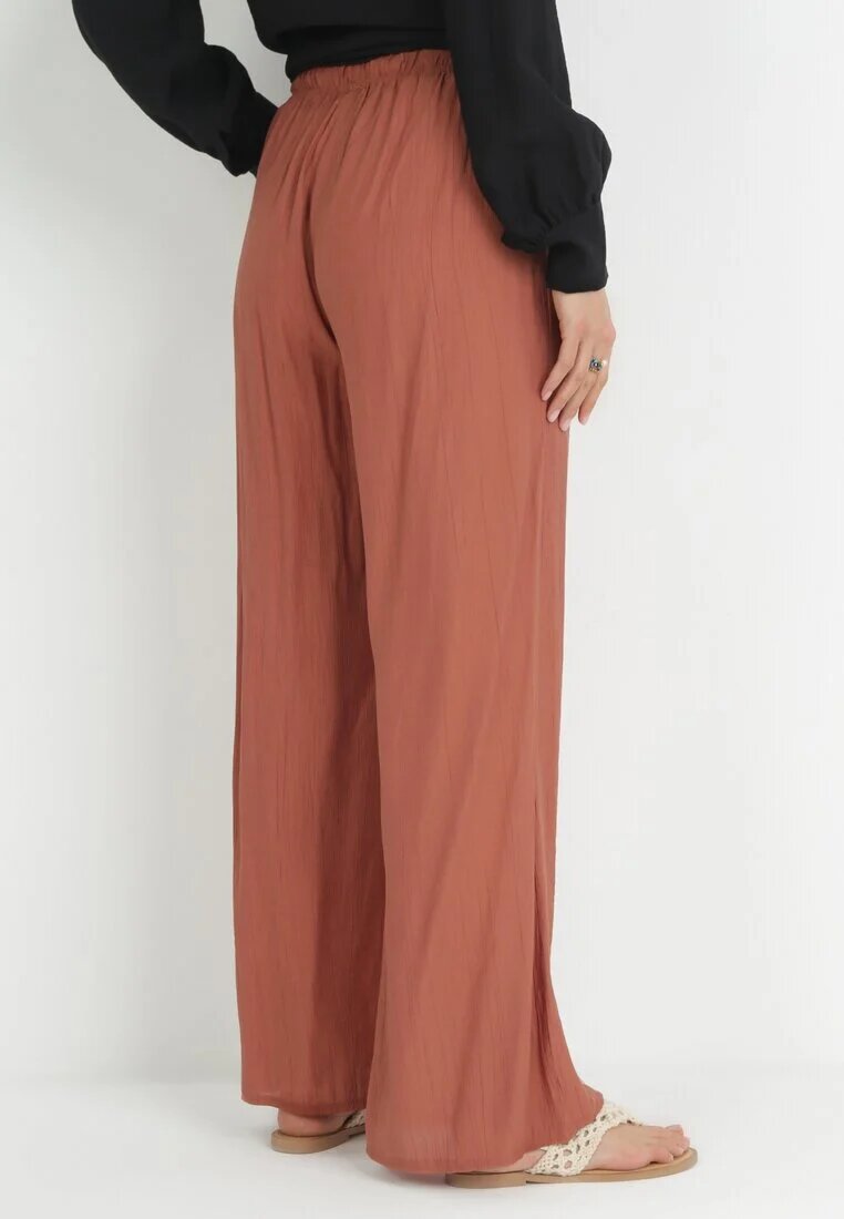 rosa Pantaloni portocalii cu elastic în talie Angelona