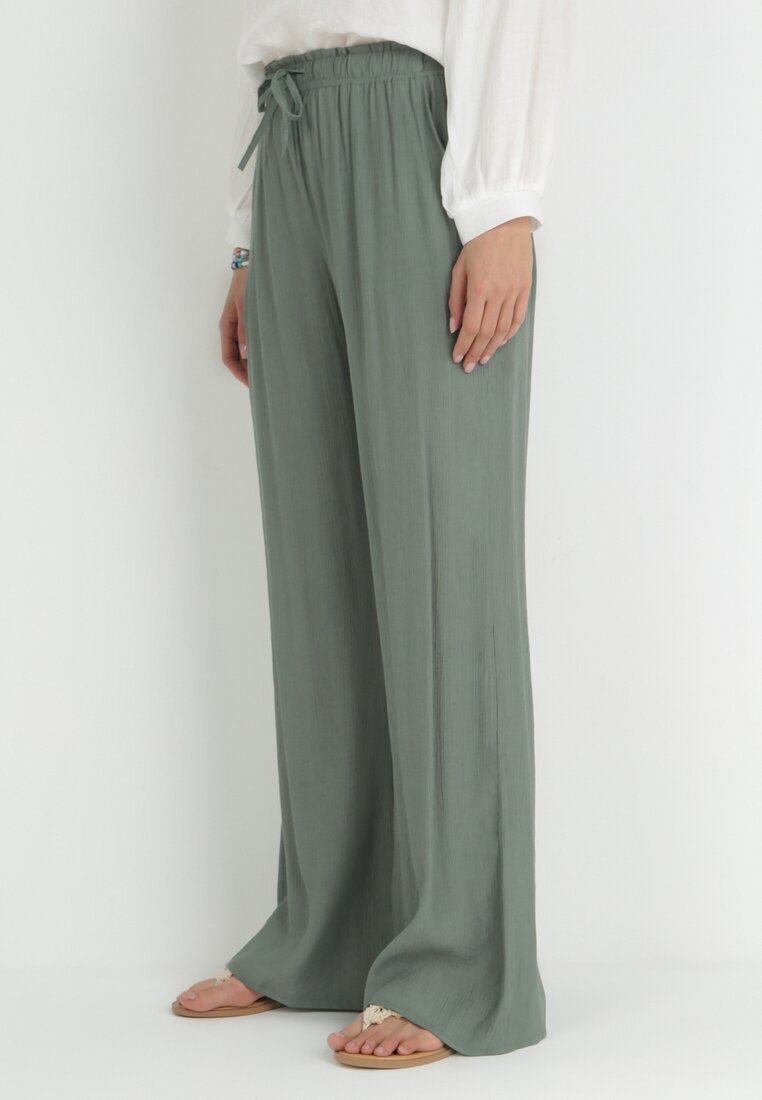 rosa Pantaloni verde închis cu elastic în talie Angelona