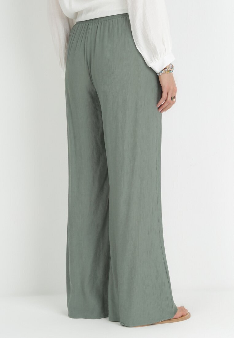 rosa Pantaloni verde închis cu elastic în talie Angelona