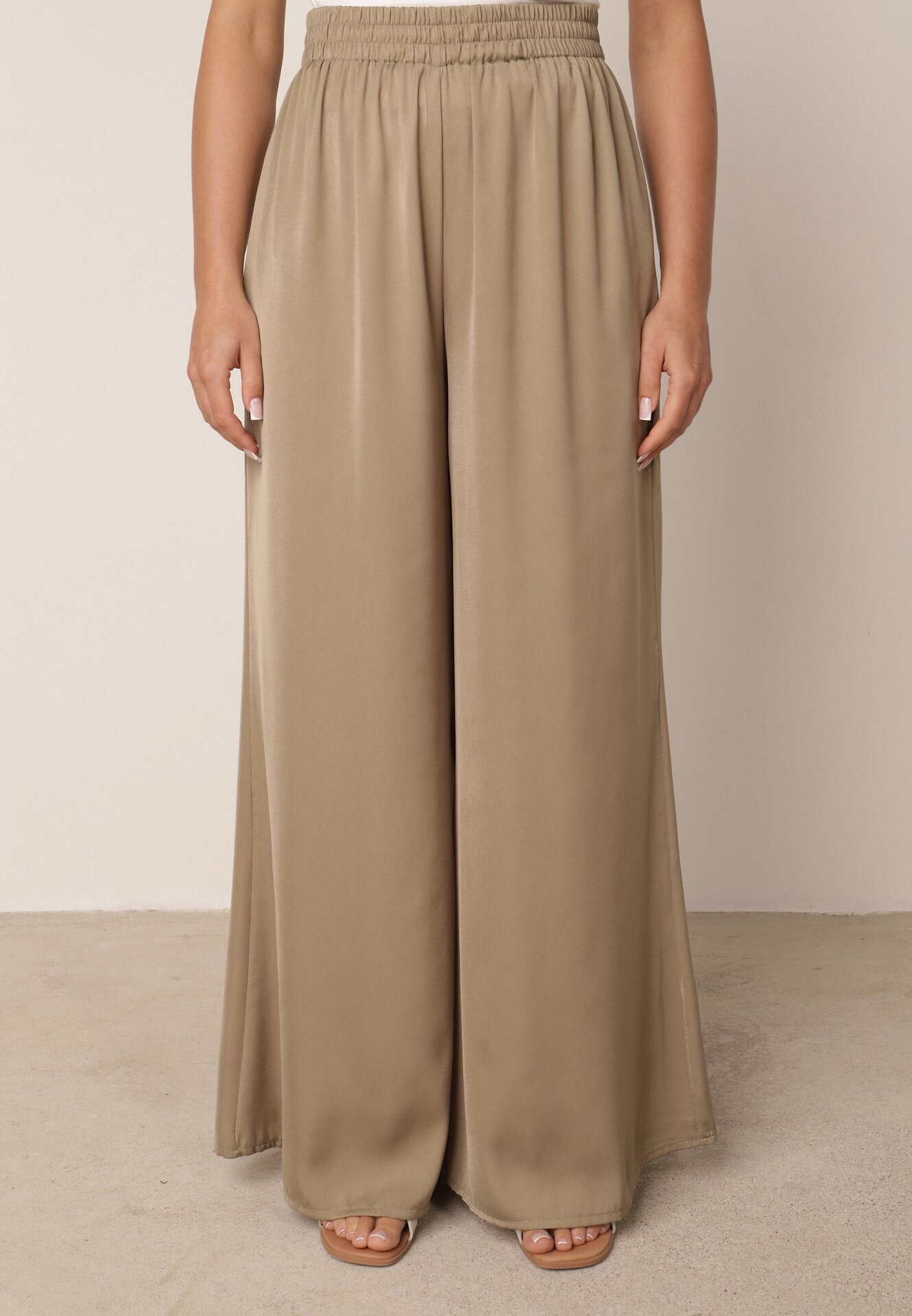 rosa Pantaloni Verde închis Largi cu elastic în talie Bohdi