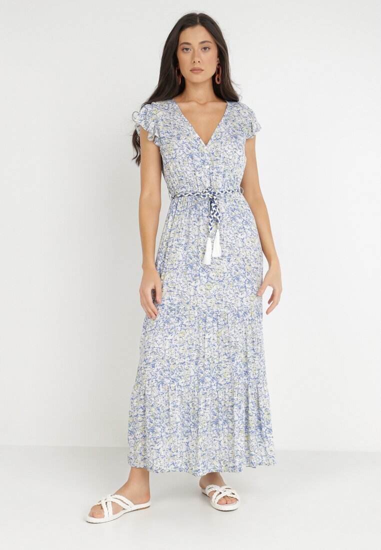rosa Rochie Alb-Albastră cu șnur Cillereia
