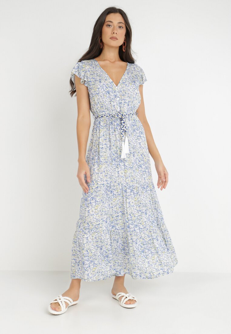 rosa Rochie Alb-Albastră cu șnur Cillereia