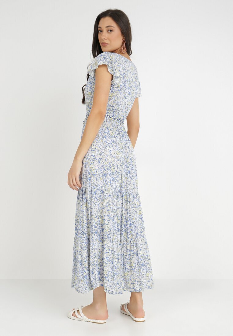 rosa Rochie Alb-Albastră cu șnur Cillereia