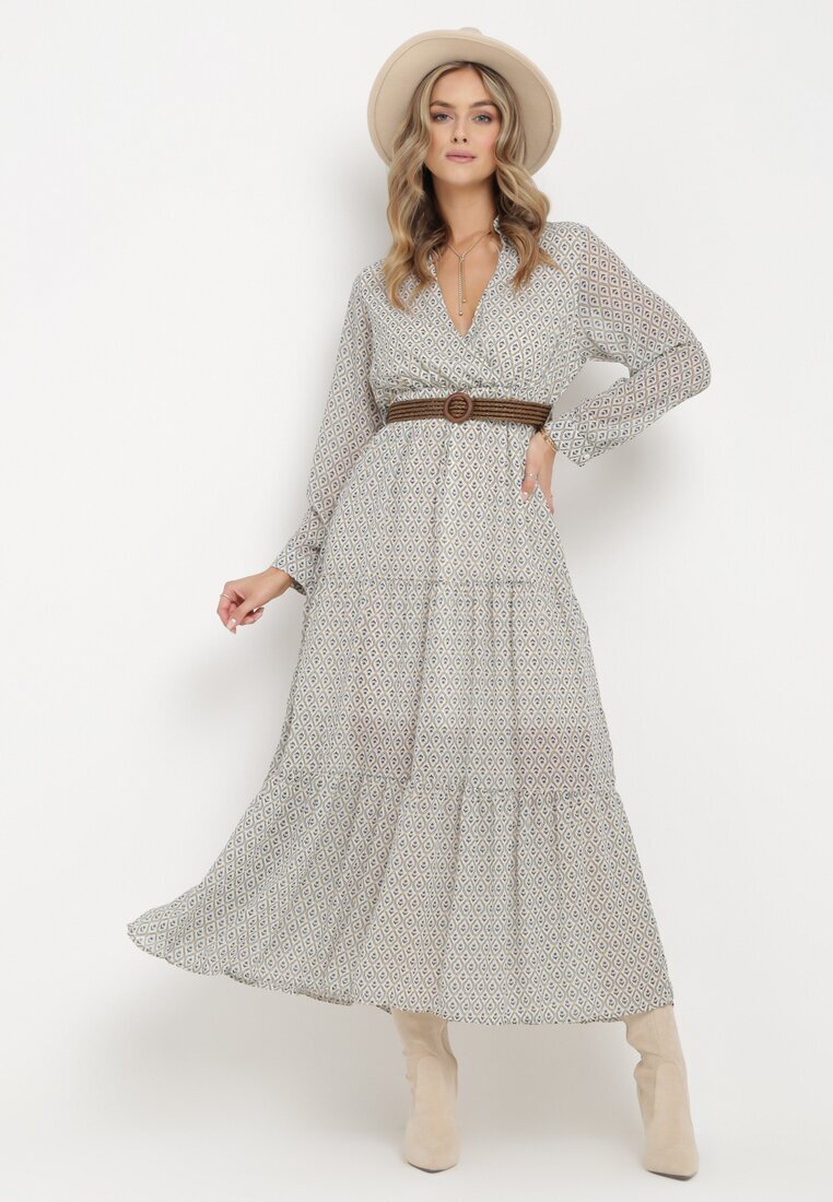 rosa Rochie Albă Cu Curea Demusa