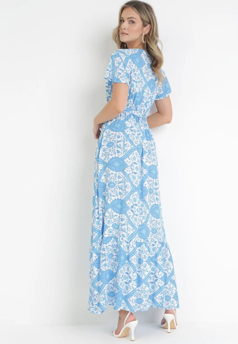 rosa Rochie Albastră Cloș Maxi cu cordon Aziza