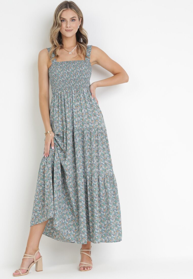 rosa Rochie Albastru deschis Cloș Cu bretele Florală Hasana