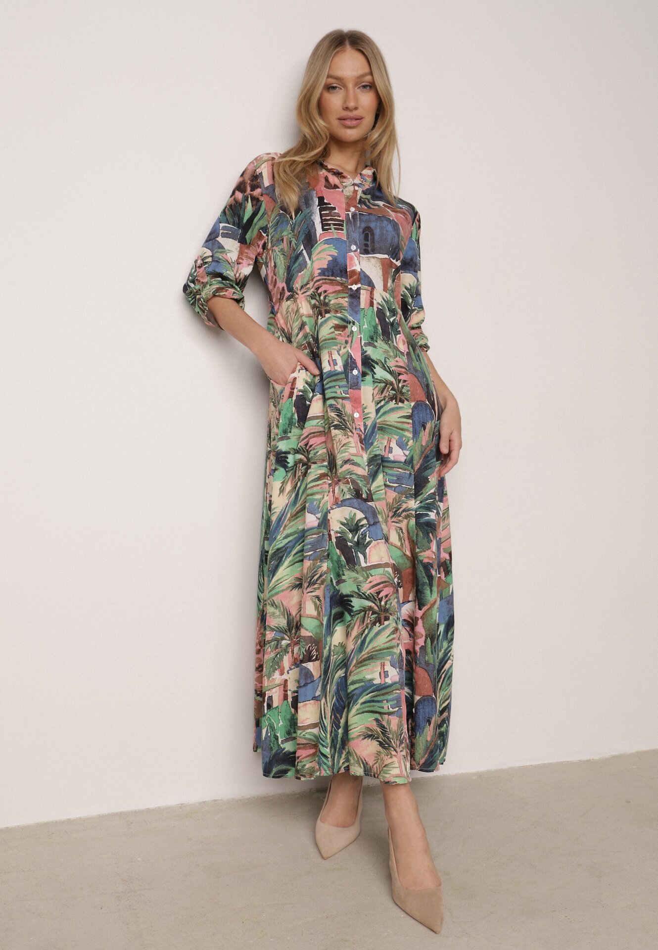 rosa Rochie Albastru-Verde Harmope