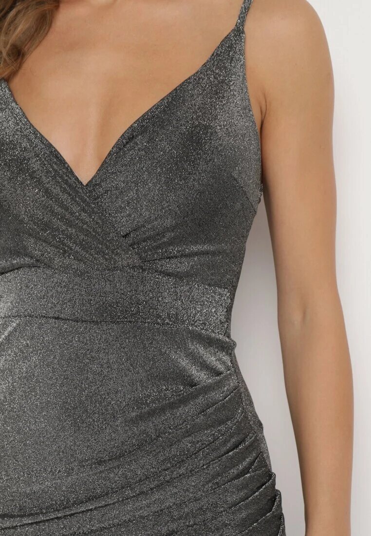 rosa Rochie Argintie Cambrată Maxi cu bretele Ravella