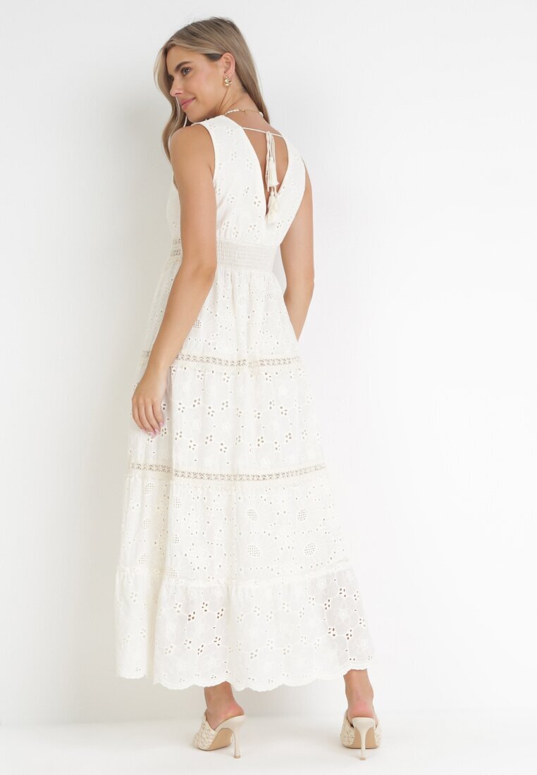 rosa Rochie bej brodată maxi Fizz